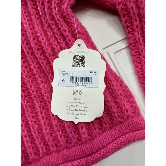 ALTAR'D STATE NWT Cropped Turtleneck Sweater Women's Size Medium Hot Pink - Picture 3 of 7
